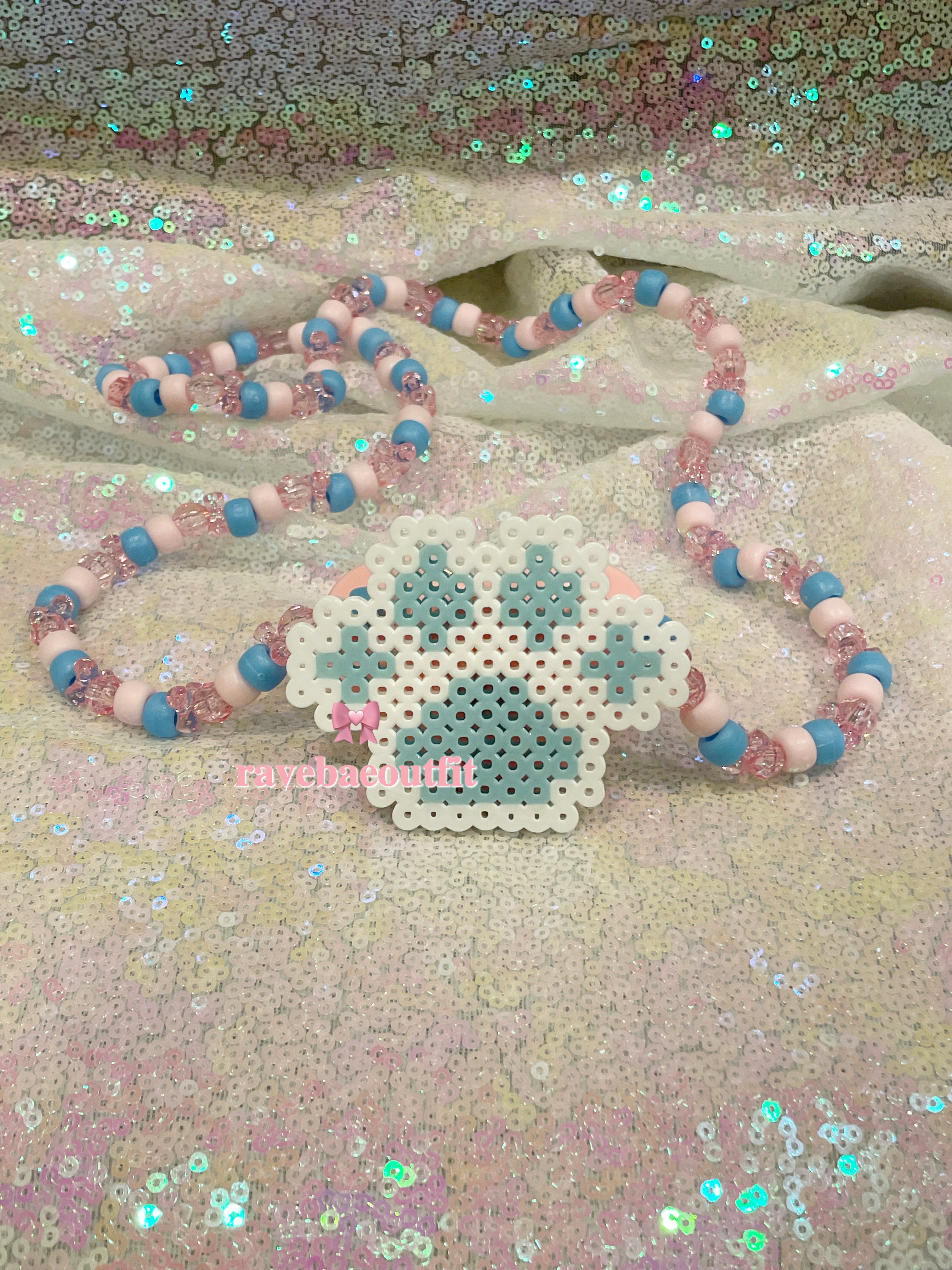 Fairy Kei Bear LED Rave Pacifier Perler Necklace – RaveBaeOutfit